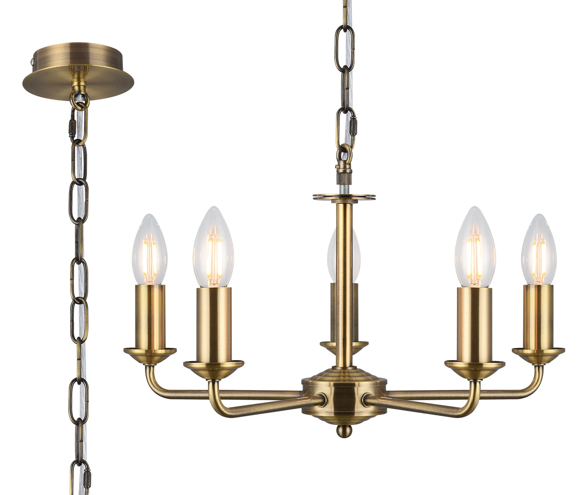 D0358  Banyan Pendant 5 Light Antique Brass